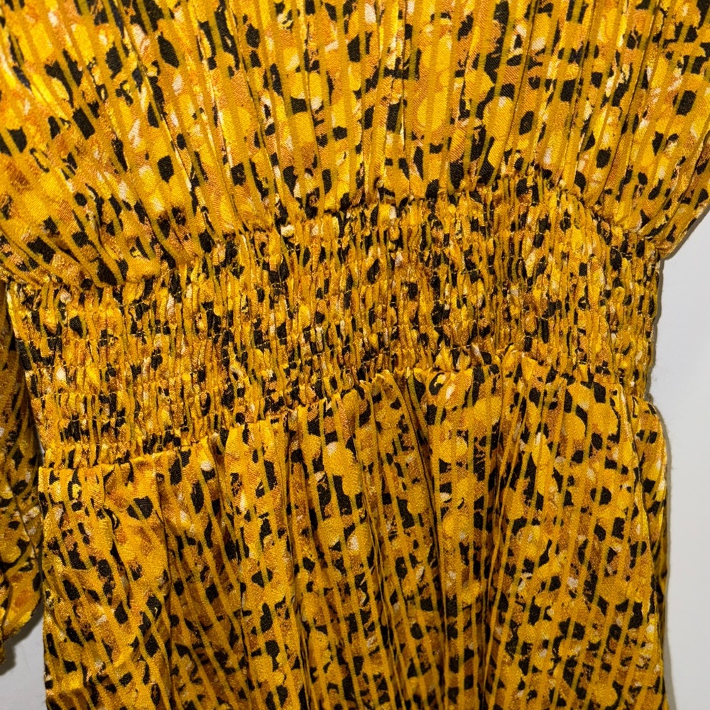 Anthropologie Yellow Floral Midi Dress size xs - Picture 3 of 6